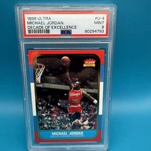 Michael Jordan 1996 Ultra #U-4 Decade Of Excellence PSA 9